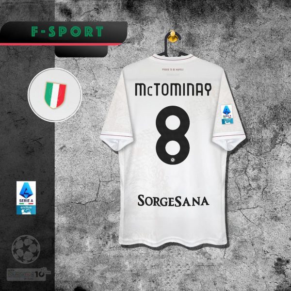 25,26 la camiseta visitante del Nápoles de blaune toma la camiseta de vidrio Maradona mactominelukaku