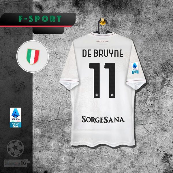 25,26 la camiseta visitante del Nápoles de blaune toma la camiseta de vidrio Maradona mactominelukaku